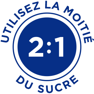 Utilisez la moitié du sucre 2:1