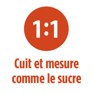 Cuissons et mesures comme le sucre 1:1